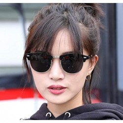 Rimless Vintage Half Frame Semi-Rimless Sunglasses Men Women Classic Driving Sun glasses - Tortoise/Green - CO18IOOR2SX $7.58