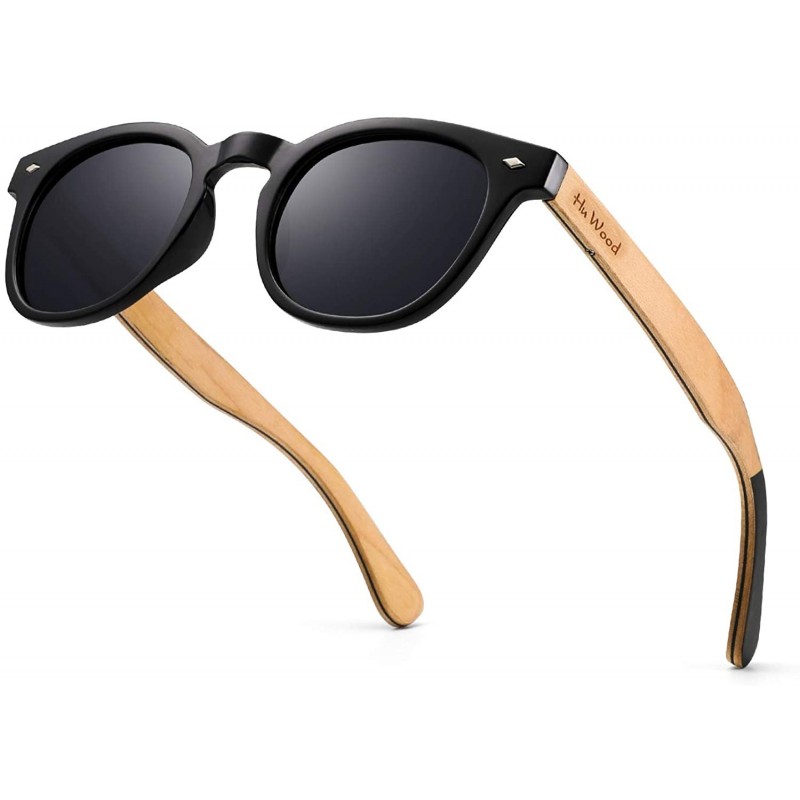 Semi-rimless Maple Sunglasses Polarized Wood Shades for Men & Women from the"50/50" Collection - CQ18RMLGH76 $22.48