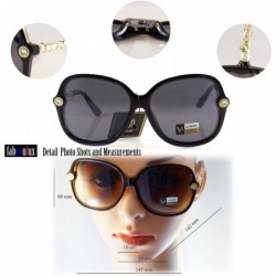Square Rhinestone Pearl Metal Iced-Out Jewel Temple Butterfly Sunglasses A220 - Black/ Brown Sd - CC18H9R3Y74 $12.38
