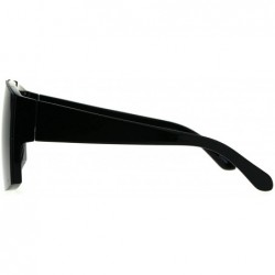 Shield Womens Color Mirror Retro Futurism Plastic Racer Shield Sunglasses - Black Mirror - CY187KZ47D6 $11.34