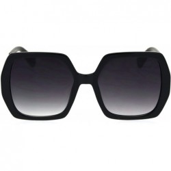 Butterfly Womens Thick Plastic Rectangle Butterfly Chic Sunglasses P30280 - Black Silver Smoke - CL18R2LK2HX $22.54