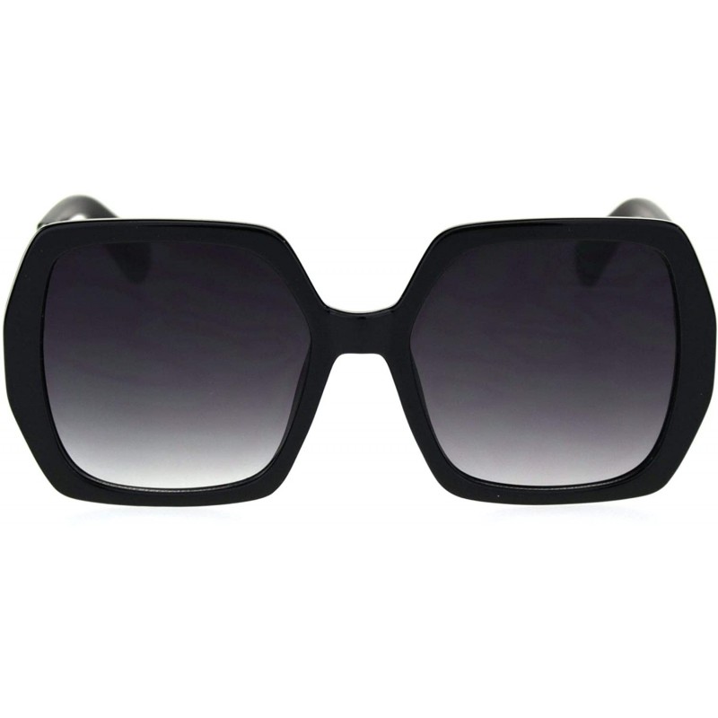 Butterfly Womens Thick Plastic Rectangle Butterfly Chic Sunglasses P30280 - Black Silver Smoke - CL18R2LK2HX $15.13