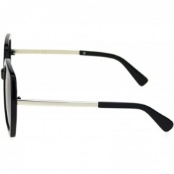 Butterfly Womens Thick Plastic Rectangle Butterfly Chic Sunglasses P30280 - Black Silver Smoke - CL18R2LK2HX $15.13