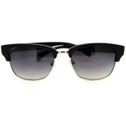 Rectangular Short Half Horn Rim Sunglasses Womens Classic Vintage Design - Black - CU11HEJ04AR $10.76