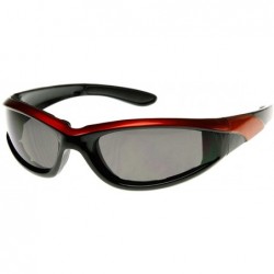 Wrap Shatterproof Two-Tone Color Sports Sunglasses (Orange) - CD11EIDM6QD $26.62