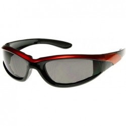 Wrap Shatterproof Two-Tone Color Sports Sunglasses (Orange) - CD11EIDM6QD $17.75