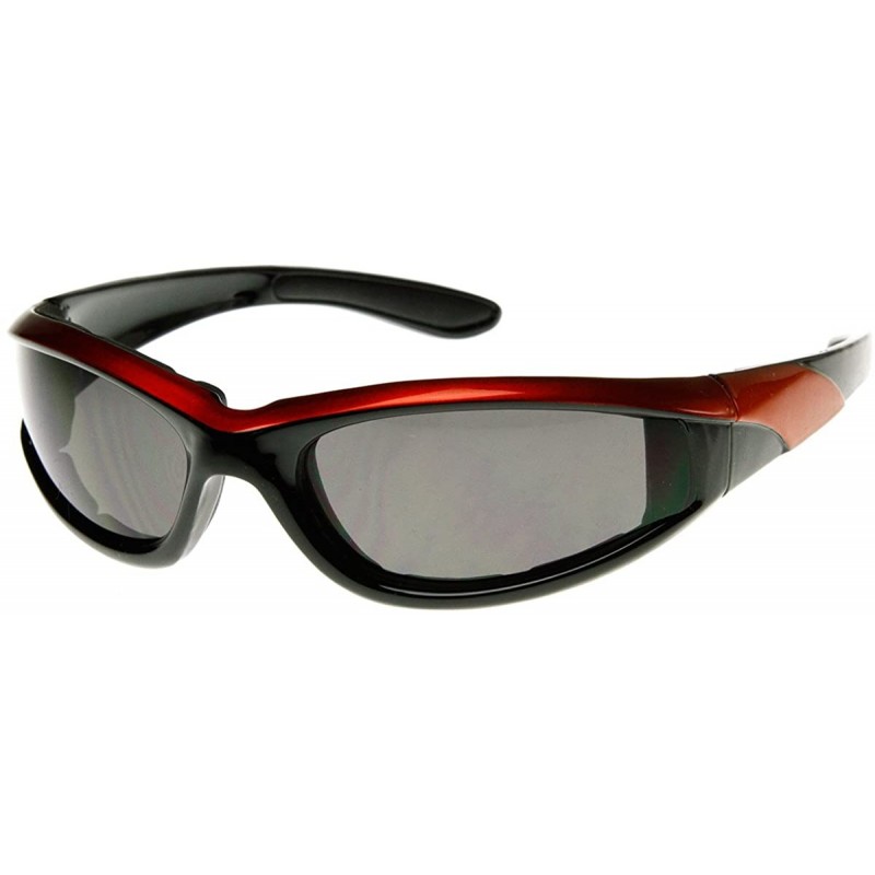 Wrap Shatterproof Two-Tone Color Sports Sunglasses (Orange) - CD11EIDM6QD $17.75