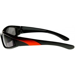 Wrap Shatterproof Two-Tone Color Sports Sunglasses (Orange) - CD11EIDM6QD $17.75