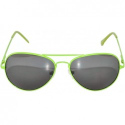 Aviator Colored Metal Frame with Full Mirror Lens Spring Hinge - Green_smoke_lens - CW122DRIOZ7 $11.38