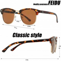 Semi-rimless SUNGLASSES FOR MEN WOMEN - Half Frame Polarized Classic fashion womens mens sunglasses FD4003 - 1-1leopard Brown...