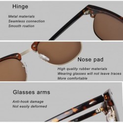 Semi-rimless SUNGLASSES FOR MEN WOMEN - Half Frame Polarized Classic fashion womens mens sunglasses FD4003 - 1-1leopard Brown...