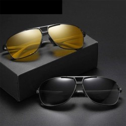 Square Sunglasses Polarized Antiglare Anti ultraviolet Travelling - Gun Frame Black Lens - C118WOU9KZ7 $30.96