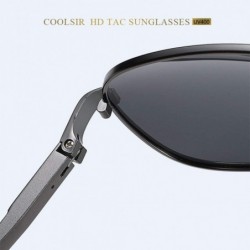 Square Sunglasses Polarized Antiglare Anti ultraviolet Travelling - Gun Frame Black Lens - C118WOU9KZ7 $30.96