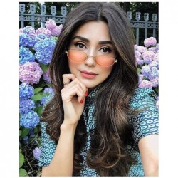 Oval 90's Vintage Small Oval Sunglasses Tinted Lens Tiny Metal Shades For Men Women 87156 - CV1804H8ONY $7.94