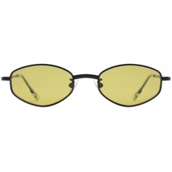 Oval 90's Vintage Small Oval Sunglasses Tinted Lens Tiny Metal Shades For Men Women 87156 - CV1804H8ONY $7.94