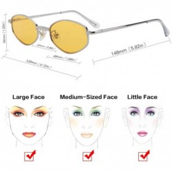 Oval 90's Vintage Small Oval Sunglasses Tinted Lens Tiny Metal Shades For Men Women 87156 - CV1804H8ONY $7.94