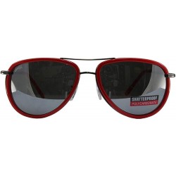 Aviator 3 Pairs Swag Aviator B Fashion Sunglasses Black Red White Frame Flash Mirror Lens - CF18Z6MKER4 $42.47