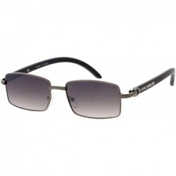 Rectangular Sophisticate Retro Fashion Rectangular Sunglasses SQ50 - Black - CG1920348Y8 $10.39