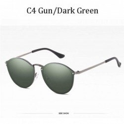 Aviator Luxury Brand Women Round Sunglasses Male Female Metal Frame G15 Lens 58051 C1 - 58051 C4 - C918YZWD0AU $7.40