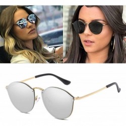 Aviator Luxury Brand Women Round Sunglasses Male Female Metal Frame G15 Lens 58051 C1 - 58051 C4 - C918YZWD0AU $7.40