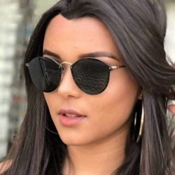 Aviator Luxury Brand Women Round Sunglasses Male Female Metal Frame G15 Lens 58051 C1 - 58051 C4 - C918YZWD0AU $7.40