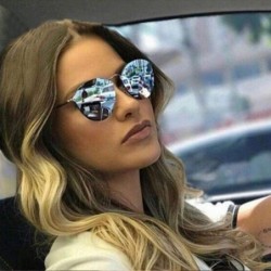 Aviator Luxury Brand Women Round Sunglasses Male Female Metal Frame G15 Lens 58051 C1 - 58051 C4 - C918YZWD0AU $7.40