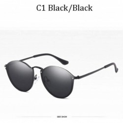 Aviator Luxury Brand Women Round Sunglasses Male Female Metal Frame G15 Lens 58051 C1 - 58051 C4 - C918YZWD0AU $7.40