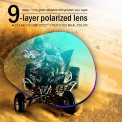 Semi-rimless Men's Photochromic Polarized Sunglasses Day and Night Driving Sports Glasses - 8177 Black - CR192DTH9IC $40.72