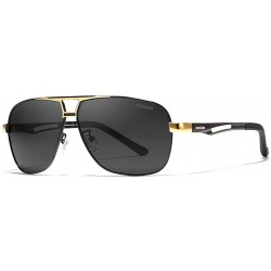 Aviator Outdoor leisure fishing glasses metal aviator sunglasses - Black Color - CJ18I5C525E $80.84