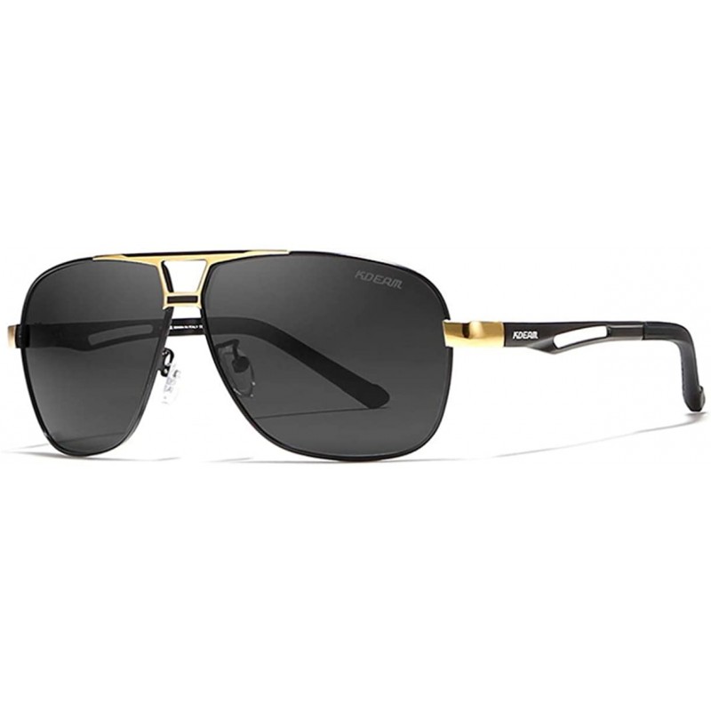 Aviator Outdoor leisure fishing glasses metal aviator sunglasses - Black Color - CJ18I5C525E $46.60