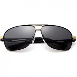 Aviator Outdoor leisure fishing glasses metal aviator sunglasses - Black Color - CJ18I5C525E $46.60
