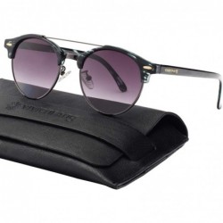Round Classic Clubround Aviator Sunglasses Lightweight Semi Rimless Shades for Unisex P2116 - CK17Z77W5KE $10.62