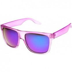 Wayfarer Action Sports Flash Mirror Lens Flat Top Horn Rimmed Sunglasses (Purple Midnight) - CY11J1QAJPL $8.19