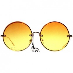 Oversized SIMPLE Oversize Round Two Tone Color Fashion Sunglasses for Women - Orange Yellow - CB18ZTY3C0Y $13.10