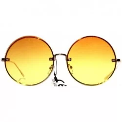 Oversized SIMPLE Oversize Round Two Tone Color Fashion Sunglasses for Women - Orange Yellow - CB18ZTY3C0Y $13.10