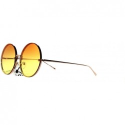 Oversized SIMPLE Oversize Round Two Tone Color Fashion Sunglasses for Women - Orange Yellow - CB18ZTY3C0Y $13.10