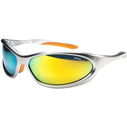 Wrap Polarized P13 Sports Wrap Sunglasses with TR90 Frame - Silver & Orange - CF116FMR2MN $42.07