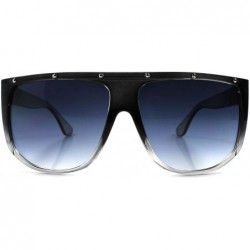 Square Classic Retro OG Hip Hop Mens Womens Flat Top Oversized Square Sunglasses - Black & Gray - CA18932IZQ5 $15.43