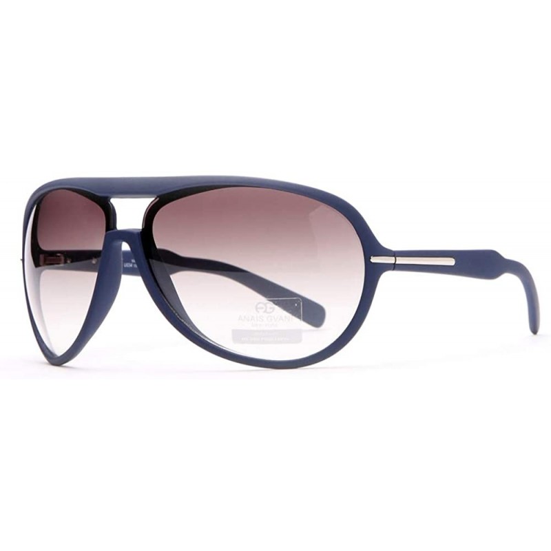 Aviator Women's Thick Frame Aviator UV Protected Sunglasses with Stripe Accent - Slate Blue - CL1908IIAQ6 $12.82