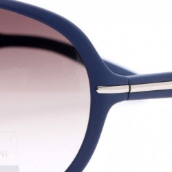 Aviator Women's Thick Frame Aviator UV Protected Sunglasses with Stripe Accent - Slate Blue - CL1908IIAQ6 $12.82