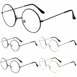 Oval Fashion Oval Round Clear Lens Glasses Vintage Geek Nerd Retro Style Metal - Black - CR18RAX6MHK $7.63