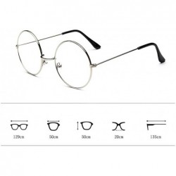 Oval Fashion Oval Round Clear Lens Glasses Vintage Geek Nerd Retro Style Metal - Black - CR18RAX6MHK $7.63