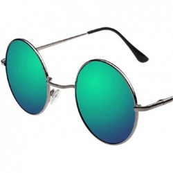 Wayfarer Round Sunglasses Women Vintage Silver Frame Unisex Sun Glasses Anti UV/Ray Retro Eyewear - A4066-5 - CS18U45WDNN $24.89