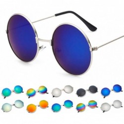 Wayfarer Round Sunglasses Women Vintage Silver Frame Unisex Sun Glasses Anti UV/Ray Retro Eyewear - A4066-5 - CS18U45WDNN $13.64