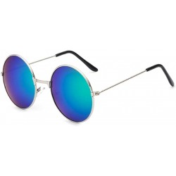 Wayfarer Round Sunglasses Women Vintage Silver Frame Unisex Sun Glasses Anti UV/Ray Retro Eyewear - A4066-5 - CS18U45WDNN $13.64