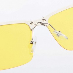Square Semi Rimless Polarized Sunglasses Women Men Retro Oversized Sun Glasses - Gray - CE18OQHHTH9 $10.07