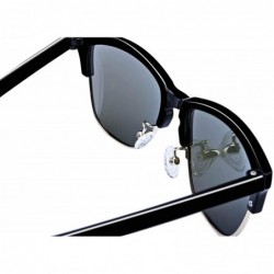 Round Retro Polarized Sunglasses Men Women Classic Casual Semi Rimless Round Fashion Sun Glasses - CK18NAW7ROC $15.71