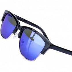 Round Retro Polarized Sunglasses Men Women Classic Casual Semi Rimless Round Fashion Sun Glasses - CK18NAW7ROC $15.71