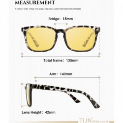 Square Night Vision Driving Glasses for Women Men Polarized Anti-Glare Sunglasses - Leopard - CX18TXY7ZAH $16.64