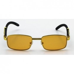 Aviator Vintage Slender Rectangular Sunglasses Retro Small Metal Frame Candy Color - Gold/Orange Lens - C018EG8U0YO $13.40